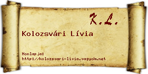 Kolozsvári Lívia névjegykártya
