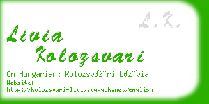 livia kolozsvari business card
